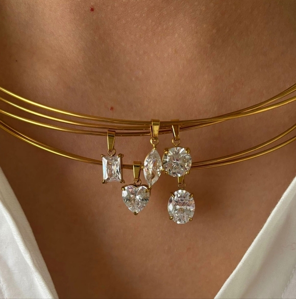 Nwt Non Tarnish Marquise Necklace - Picture 1 of 6